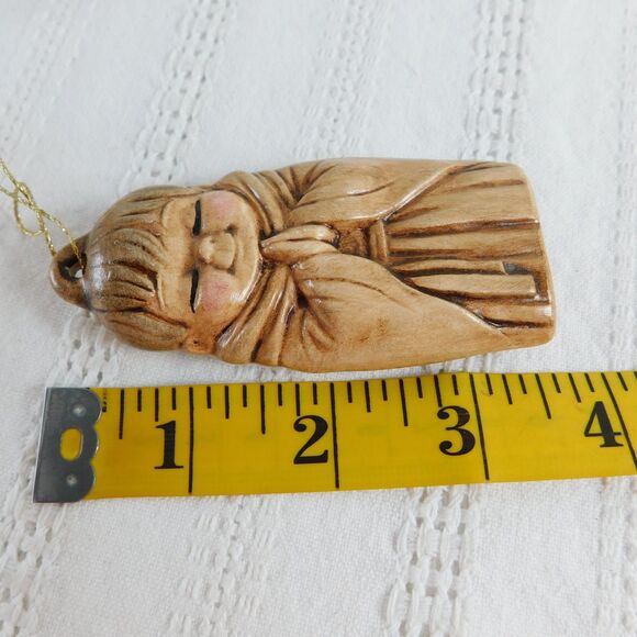 Vintage Nativity Christmas Flat Ornament Set of 5 Jesus Joseph Wiseman Donkey - Picture 15 of 16